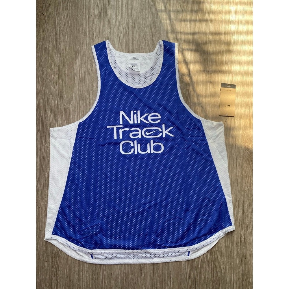 Nike Track Club Tank Top Reversible Men's Shirt Blue Size LARGE NWT FN3984-490